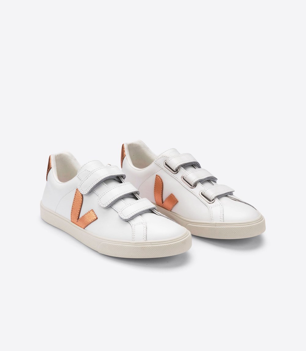 Veja Trainers Womens White - 3-lock Leather - HOVI-89412